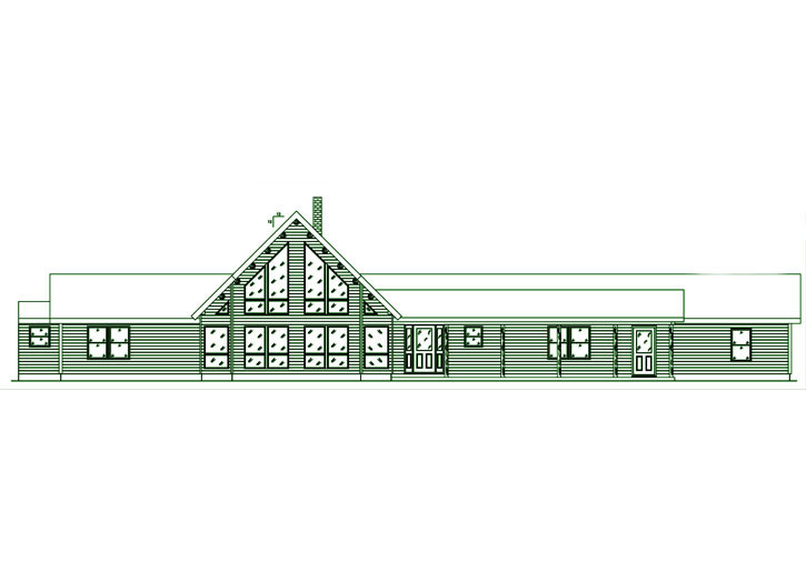 Architectural drawing of the 5421 log home plan.