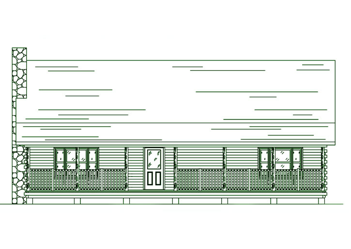 Illustration of Enon Valley log home exterior.