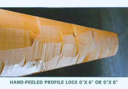 Hand-peeled log profile with visible texture and grain.