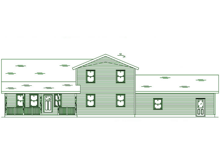 Architectural drawing of the 5525 plan exterior.
