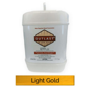 White container labeled Outlast Q8 Log Oil Light Gold